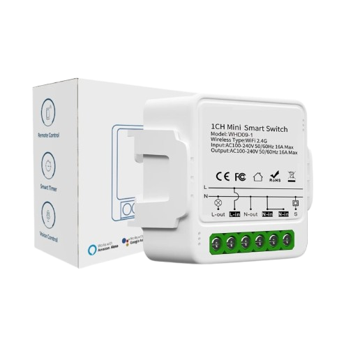 Smart Home WiFi Switch Module – 1CH, 16A High Power Control