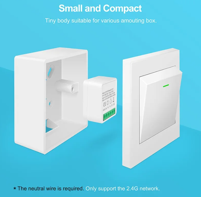 Smart Home WiFi Switch Module – 2CH, 16A Medium Power Control