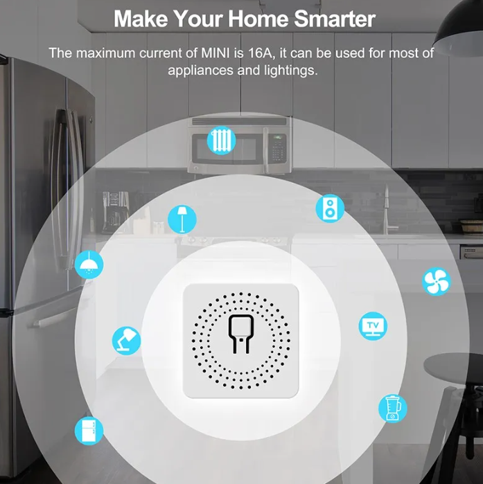 Smart Home WiFi Switch Module – 1CH, 16A High Power Control